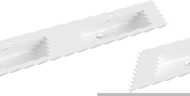 Mexen Otis dviguba įleidžiama į stalviršį kriauklė 141 x 46,5 cm, balta blizgi - 25181400D