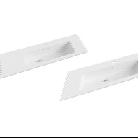 Mexen Otis dvigubas montuojamas ant stalviršio praustuvas 141 x 46,5 cm, baltas matinis - 25181401D