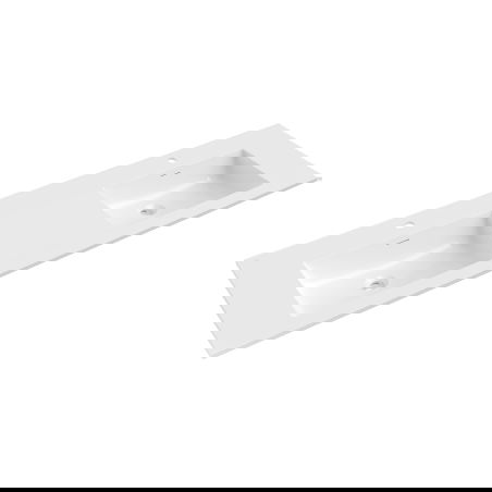 Mexen Otis dviguba praustuvė įmontuojama į stalviršį 161 x 46,5 cm, blizgi balta - 25181600D