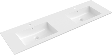 Mexen Otis dviguba praustuvė įmontuojama į stalviršį 161 x 46,5 cm, blizgi balta - 25181600D