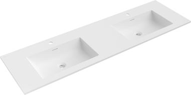 Mexen Otis dvigubas įleidžiamas praustuvas 161 x 46,5 cm, baltas matinis - 25181601D