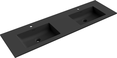 Mexen Otis dvigubas į stalviršį įleidžiamas praustuvas 161 x 46,5 cm, juodas matinis - 25181671D