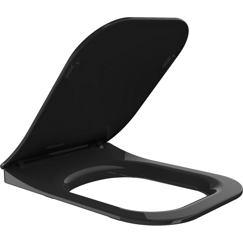 Mexen Teo lėtai nusileidžiantis plonas dangtis, duroplastikas, juodas blizgus - 39851085