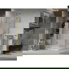 Mexen Lima sulankstoma dušo kabina 100 x 100 cm, Skaidrus, Auksinė + dušo padėklas Flat - 856-100-100-50-00-4010