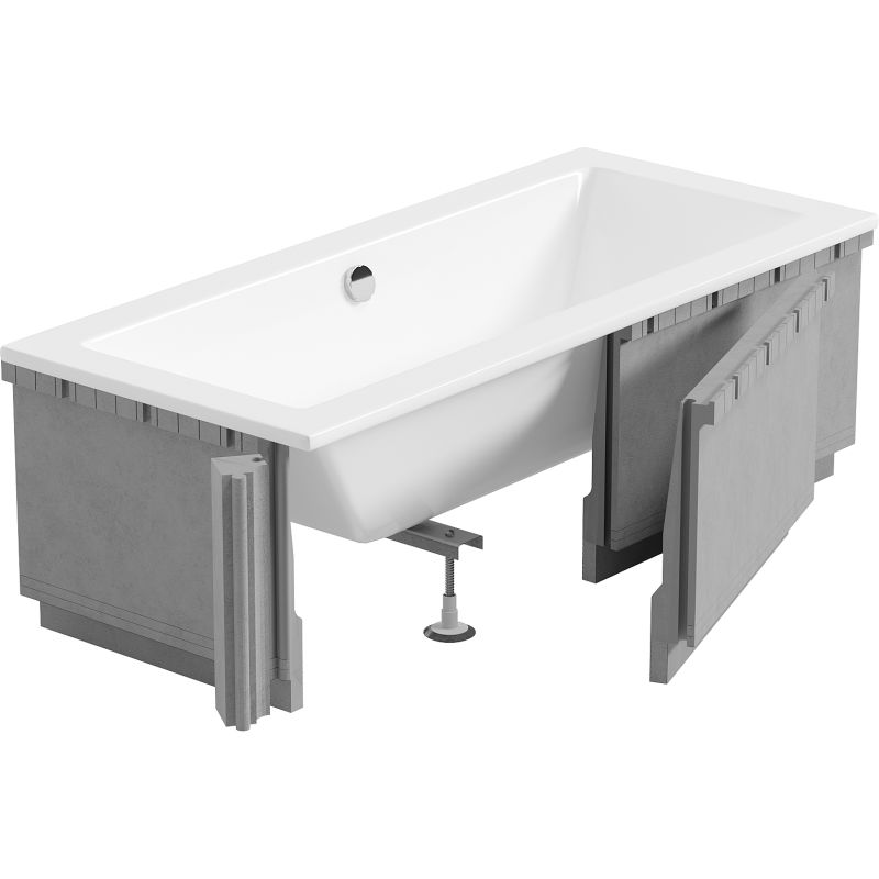 Mexen X-ST polistirolinė LED vonios apdaila stačiakampei 160-190 x 70-90 cm, balta - 55021-01