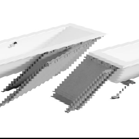 Mexen X-ST polistirolinė LED vonios apdaila stačiakampei 160-190 x 70-90 cm, balta - 55021-01