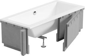 Mexen X-ST polistirolinė LED vonios apdaila stačiakampei 160-190 x 70-90 cm, balta - 55021-01