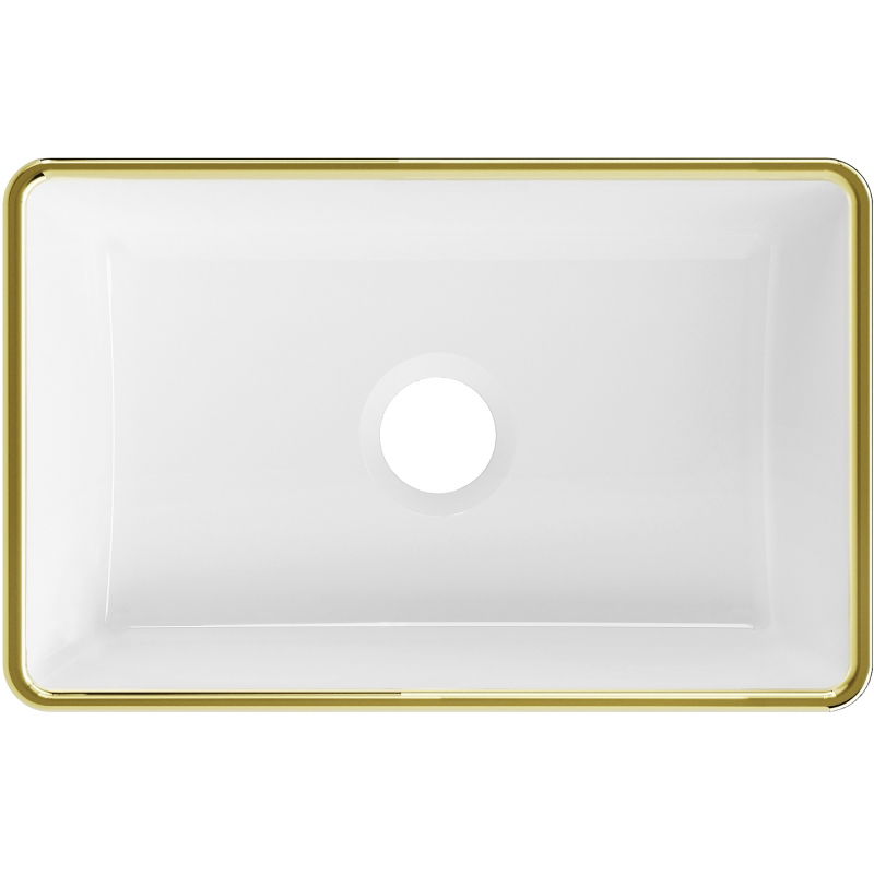 Mexen Nadia stalviršio praustuvas 36 x 23 cm, baltas/auksinis apvadas - 21613605