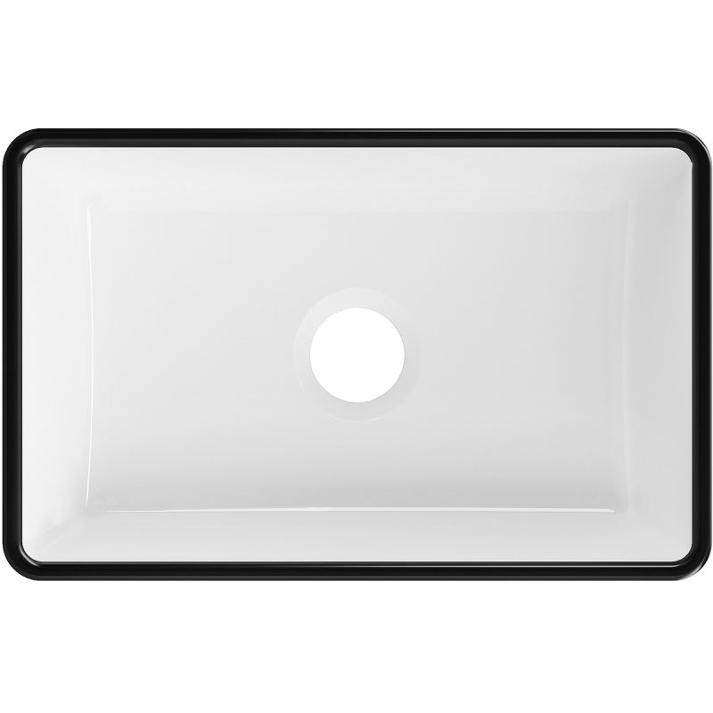 Mexen Nadia praustuvas ant stalviršio 36 x 23 cm, balta/juoda kraštas - 21613607