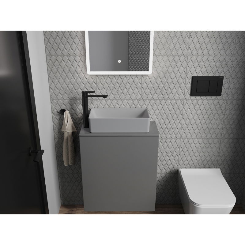 Mexen Nadia virš stalviršio pastatoma kriauklė 46 x 23 cm, šviesiai pilka matinė - 21614661