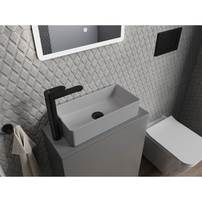 Mexen Nadia virš stalviršio pastatoma kriauklė 46 x 23 cm, šviesiai pilka matinė - 21614661