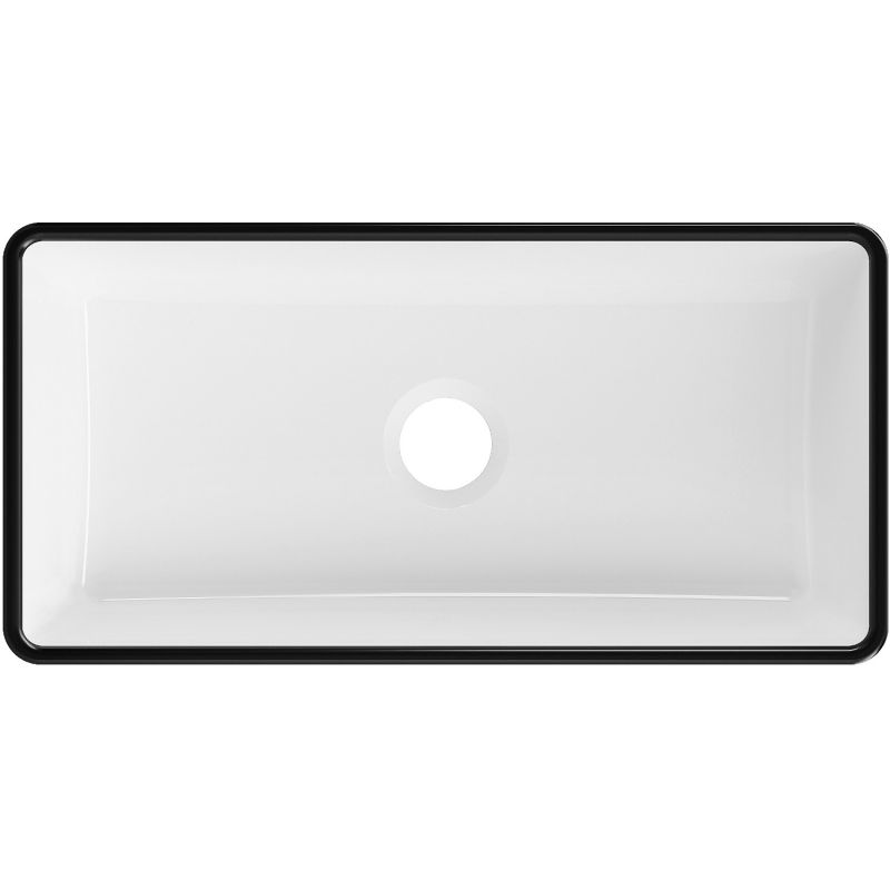 Mexen Nadia ant stalviršio montuojamas praustuvas 46 x 23 cm, baltas/juodas kraštelis - 21614607