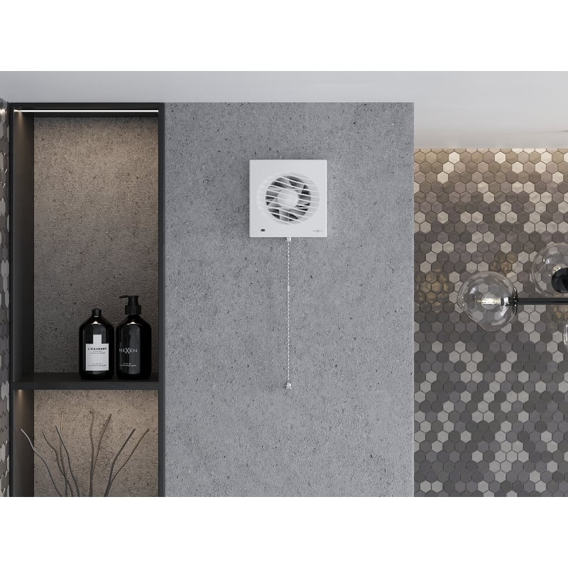 Mexen DXS 120 vonios ventiliatorius su virveliniu jungikliu, baltas - W9603-125K-00