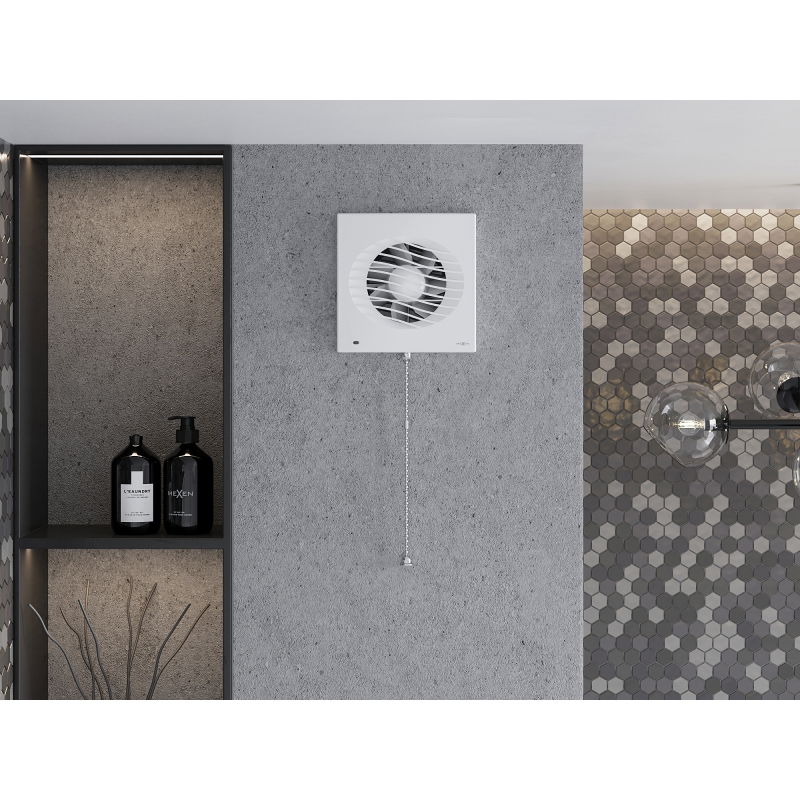 Mexen DXS 150 vonios ventiliatorius, virvelės jungiklis, baltas - W9603-150K-00