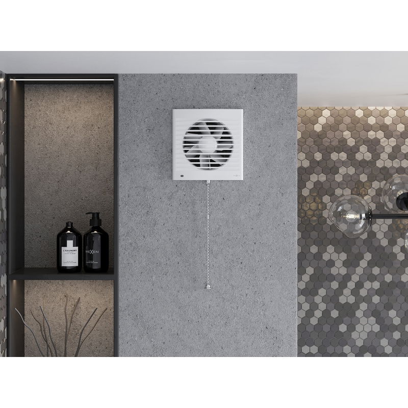 Mexen EXS 150 vonios ventiliatorius, virvelės jungiklis, baltas - W9604-150K-00