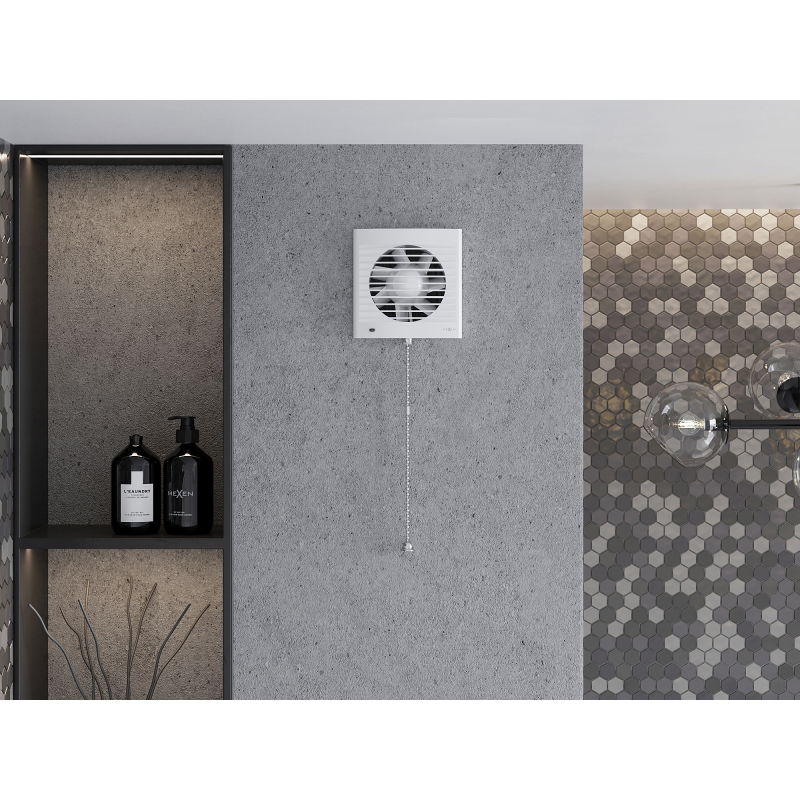 Mexen EXS 120 vonios kambario ventiliatorius, su virvės jungikliu, baltas - W9604-125K-00