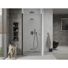 Mexen Lima sulankstomos dušo durys 70 cm, Skaidrus, Juoda - 856-070-000-70-00