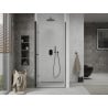 Mexen Lima sulankstomos dušo durys 80 cm, Skaidrus, Juoda - 856-080-000-70-00