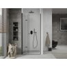 Mexen Lima sulankstomos dušo durys 80 cm, Skaidrus, Juoda - 856-080-000-70-00