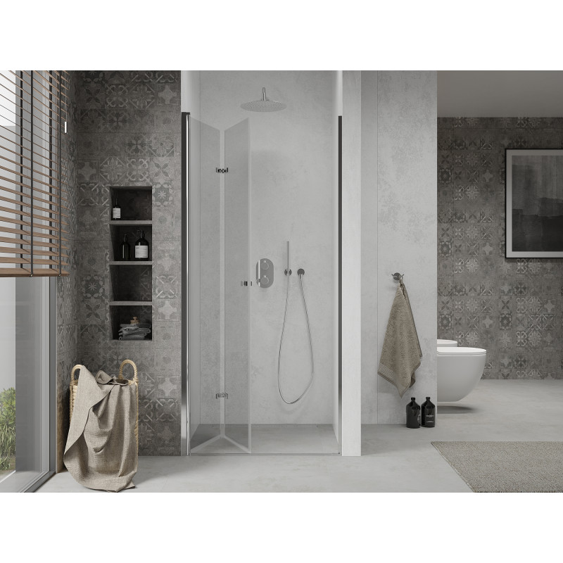Mexen Lima sulankstomos dušo durys 90 cm, skaidrios, chromas - 856-090-000-01-00