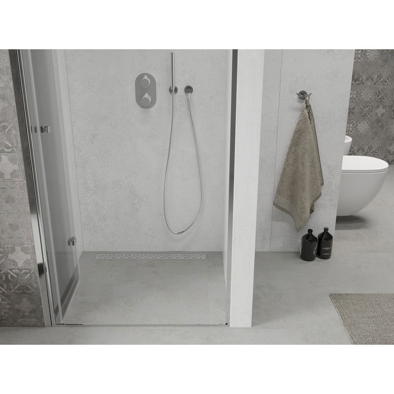 Mexen Lima dušo durys, sulankstomos 105 cm, permatomos, chromuotos - 856-105-000-01-00