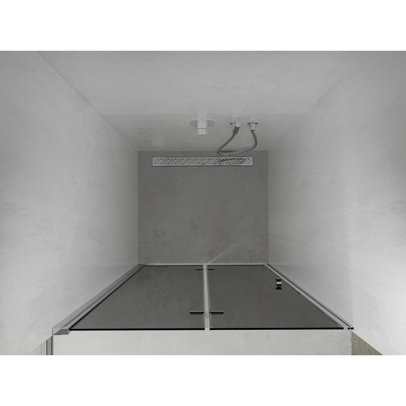 Mexen Lima sulankstomos dušo durys 120 cm, grafitinės, chromas - 856-120-000-01-40