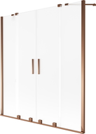 Mexen Velar Duo vonios ekranas, 2-dalių stumdomas 140 x 150 cm, šerkšnas, rožinis auksas - 896-140-000-32-60