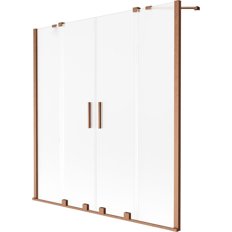 Mexen Velar Duo vonios sienelė 2 dalių stumdomas 140 x 150 cm, matinė, šlifuota varis - 896-140-000-32-65