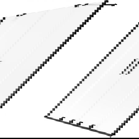 Mexen Velar Duo vonios sienelė, 2-dalių, slankiojanti, 140 x 150 cm, matinė, juoda - 896-140-000-32-70