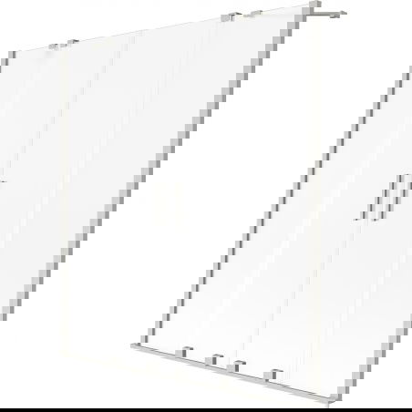 Mexen Velar Duo dviejų dalių stumdomas vonios garo širmas 140 x 150 cm, matinė, šlifuotas nikelis - 896-140-000-32-97