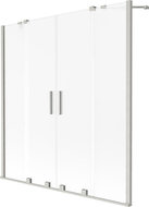 Mexen Velar Duo dviejų dalių stumdomas vonios garo širmas 140 x 150 cm, matinė, šlifuotas nikelis - 896-140-000-32-97