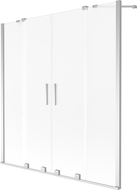 Mexen Velar Duo vonios ekranas stumdomas su 2 sparnais 160 x 150 cm, matinis, chromas - 896-160-000-32-01