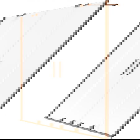 Mexen Velar Duo dviejų durų stumdomas vonios ekranas 160 x 150 cm, matinis, šlifuotas varis - 896-160-000-32-65
