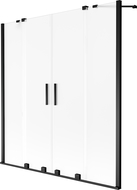 Mexen Velar Duo vonios ekrano dviejų dalių slankusis 160 x 150 cm, matinė juoda - 896-160-000-32-70