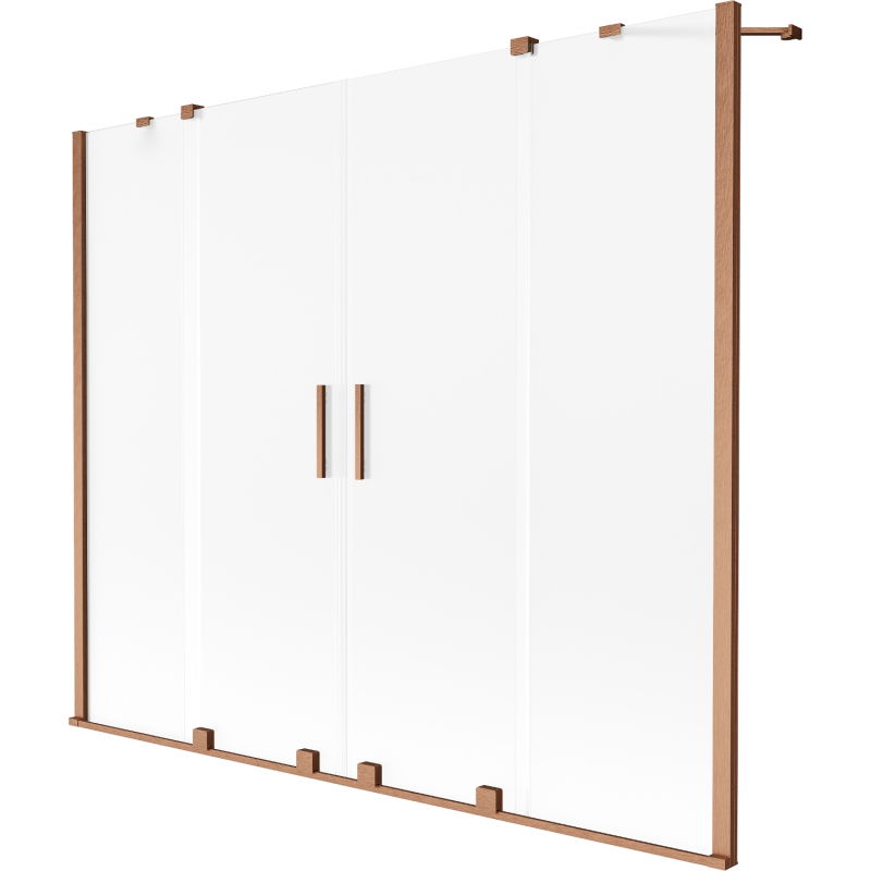 Mexen Velar Duo vonios ekranas, 2 dalių slankiojantis, 170 x 150 cm, šerkšnas, šlifuotas varis - 896-170-000-32-65