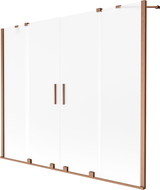 Mexen Velar Duo vonios pertvara 2-durų slankiojanti 170 x 150 cm, matinė, šepečiuota varis - 896-170-000-32-65