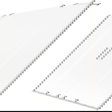 Mexen Velar Duo vonios užuolaida, dviejų dalių, stumdoma 170 x 150 cm, matinė, šlifuotas nikelis - 896-170-000-32-97