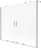 Mexen Velar Duo vonios užuolaida, dviejų dalių, stumdoma 170 x 150 cm, matinė, šlifuotas nikelis - 896-170-000-32-97