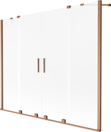 Mexen Velar Duo vonios ekranas, 2 varstomų durų 190 x 150 cm, matinė sp., šlifuotas varis - 896-190-000-32-65