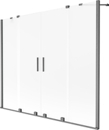 Mexen Velar Duo vonios ekranas 2-jų dalių suveriamas 190 x 150 cm, matinė, šešėlinė pilka šlifuota - 896-190-000-32-66