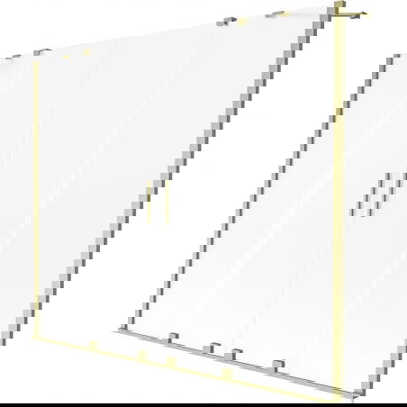 Mexen Velar Duo dvigubas vonios ekranas, ištraukiamas, 2 dalių, 200 x 150 cm, matinis, auksinis šlifuotas - 896-200-000-32-55