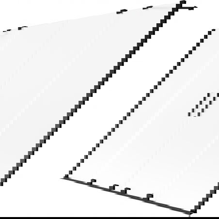 Mexen Velar Duo dvigubas vonios ekranas, 2 dalių stumdomas 200 x 150 cm, matinis, juodas - 896-200-000-32-70