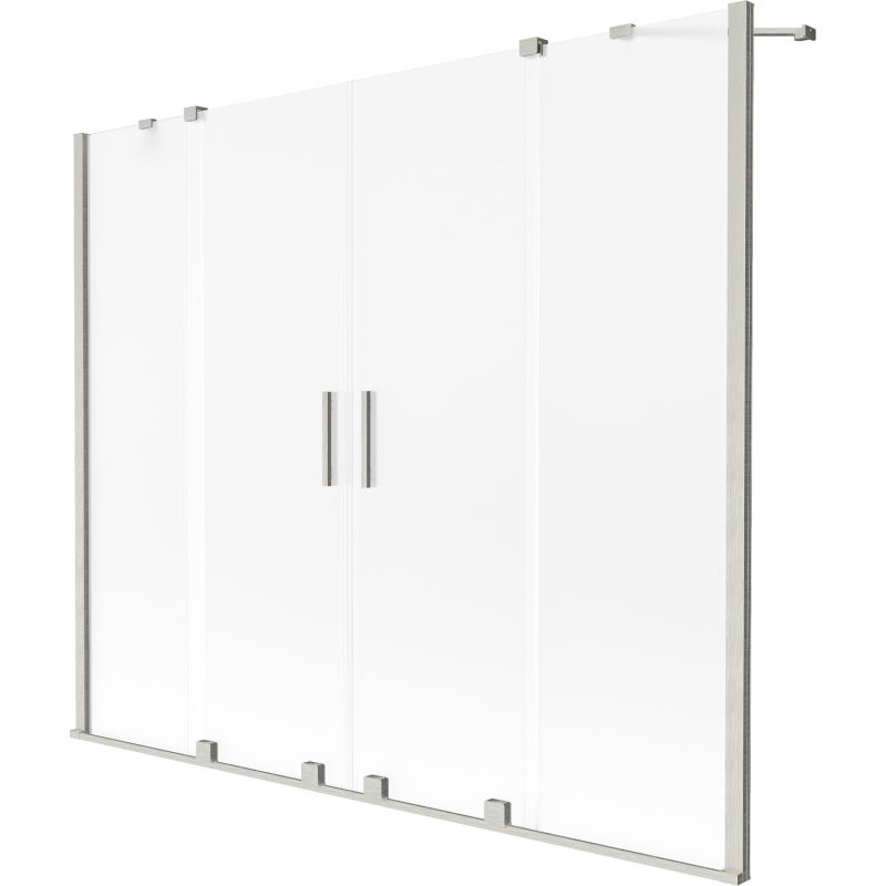 Mexen Velar Duo vonios ekranas, 2 dalių, stumdomas, 200 x 150 cm, matinis, šepečiu šlifuotas nikelis - 896-200-000-32-97