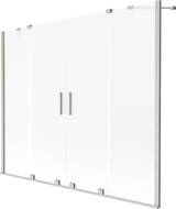 Mexen Velar Duo vonios pertvara su 2 dalimis, 200 x 150 cm, matinė, šlifuotas nikelis - 896-200-000-32-97