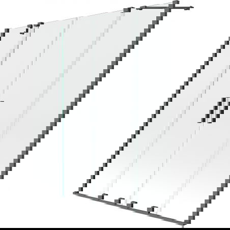 Mexen Velar Duo vonios sienelė su dviem stumdomais varčiais 140 x 150 cm, permatoma, gun metal - 896-140-000-02-95