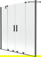 Mexen Velar Duo vonios užuolaida, 2 sparnų, slankiojanti, 140 x 150 cm, skaidri, gun metal - 896-140-000-02-95
