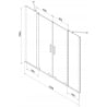 Mexen Velar Duo vonios užuolaida, 2 sparnų, slankiojanti, 140 x 150 cm, skaidri, gun metal - 896-140-000-02-95