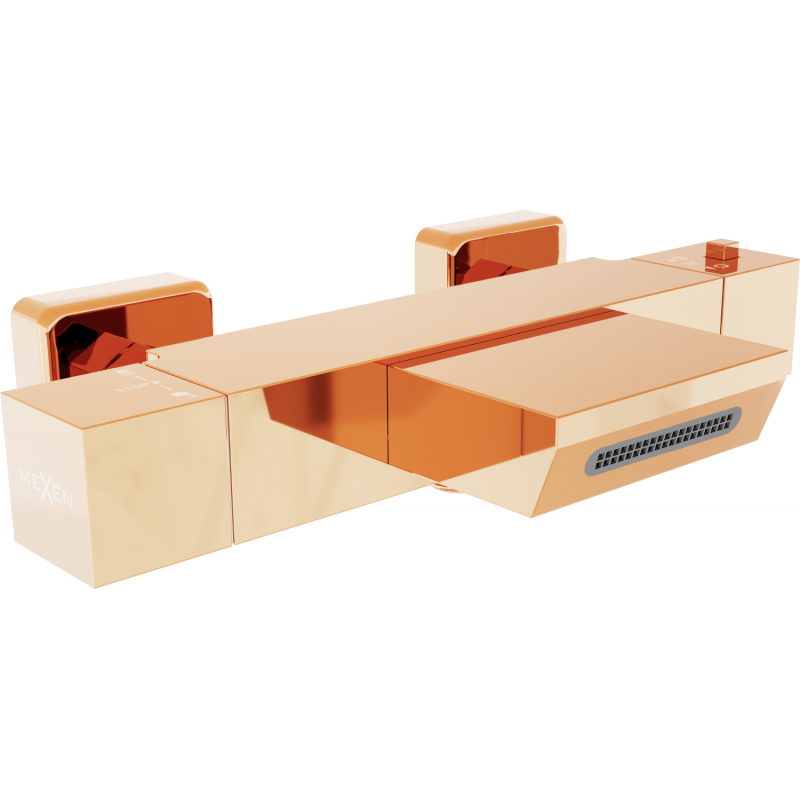 Mexen Cube termostatinis vonios maišytuvas, rožinis auksas - 77360-60