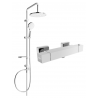 Mexen Cube Erik išorinis dušo komplektas su termostatiniu lietaus dušu ir dušo maišytuvu, chromas - 77200205-00