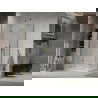 Mexen Lima sulankstoma dušo kabina 100 x 80 cm, Skaidrus, Auksinė + dušo padėklas Flat - 856-100-080-50-00-4010